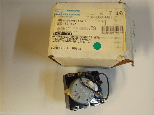 Maytag Whirlpool Dryer 02500043 Timer NEW IN BOX Maytag Whirlpool Dryer 02500043 Timer NEW IN BOX